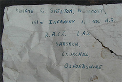 photograph of letter to Private Skelton